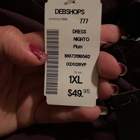 Dark purple Plum long sleeve midi dress size 1XL - Picture 10 of 10